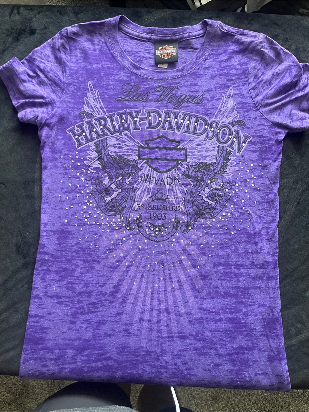 Harley-Davidson Purple Las Vegas Graphic Short Sleeve Tee